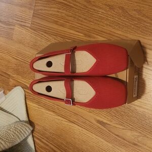 Vivaia Mary Jane Ruby Red Flats